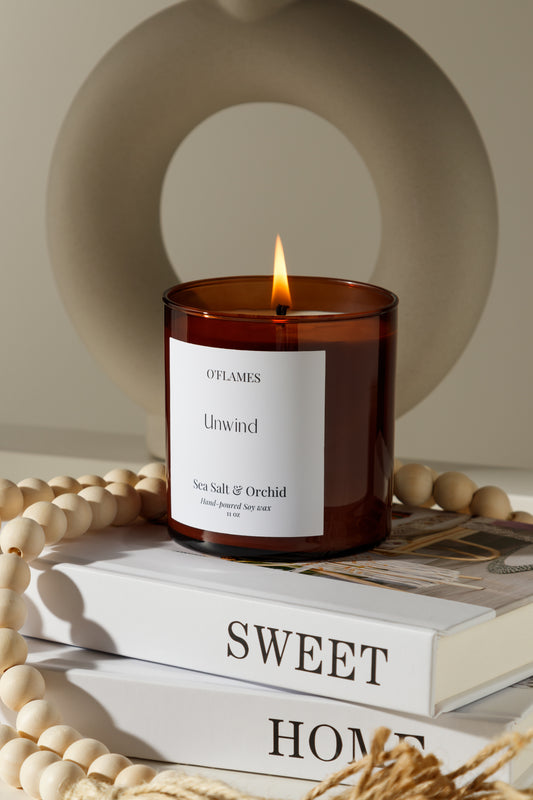 11 oz Amber Jar Candle      شمعة زجاج العنبر 11 اونص