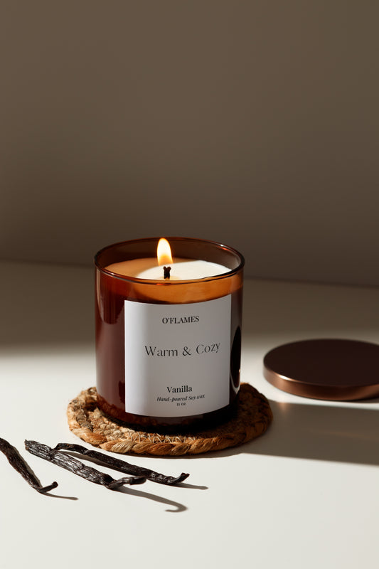 11 oz Amber Jar Candle      شمعة زجاج العنبر 11 اونص