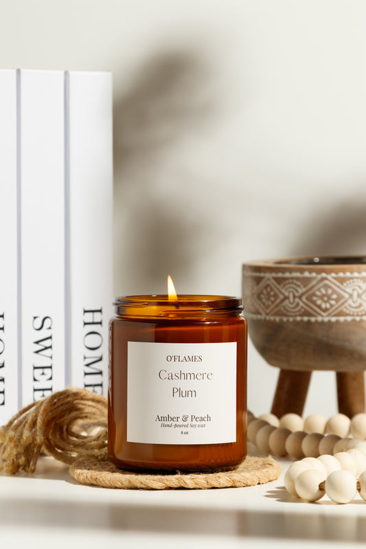 8 oz Amber Jar Candle   شمعة زجاح العنبر ٨ اونص