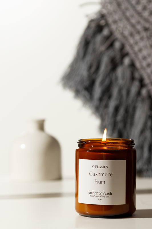 8 oz Amber Jar Candle   شمعة زجاح العنبر ٨ اونص