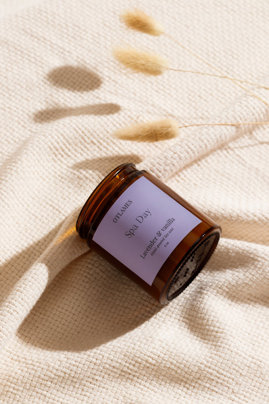 6oz Amber Jar candle      شمعة زجاج العنبر 6 اونص